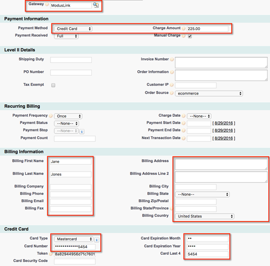 Moduslink Edit Chargent Order